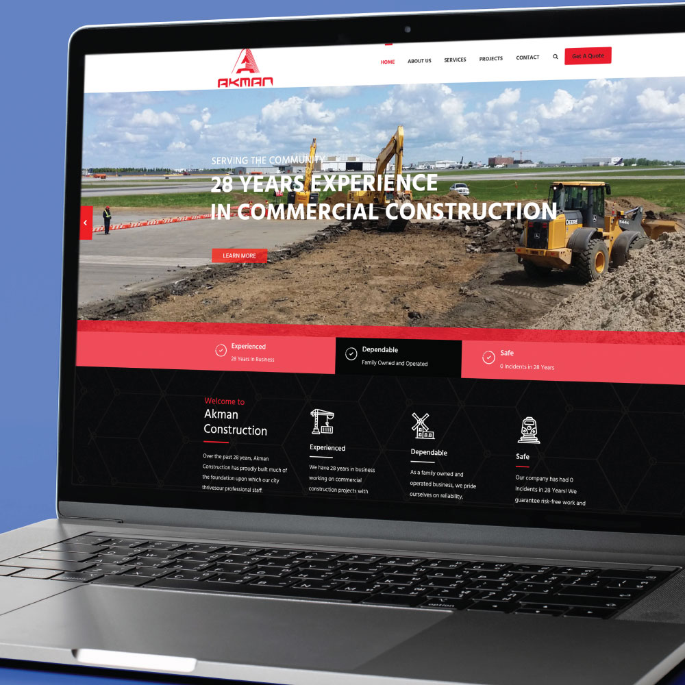 Akman Construction Ottawa: Managed by the digital marketing experts at Skyfall Blue