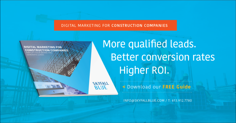 Digital marketing for construction companies. Skyfall Blue